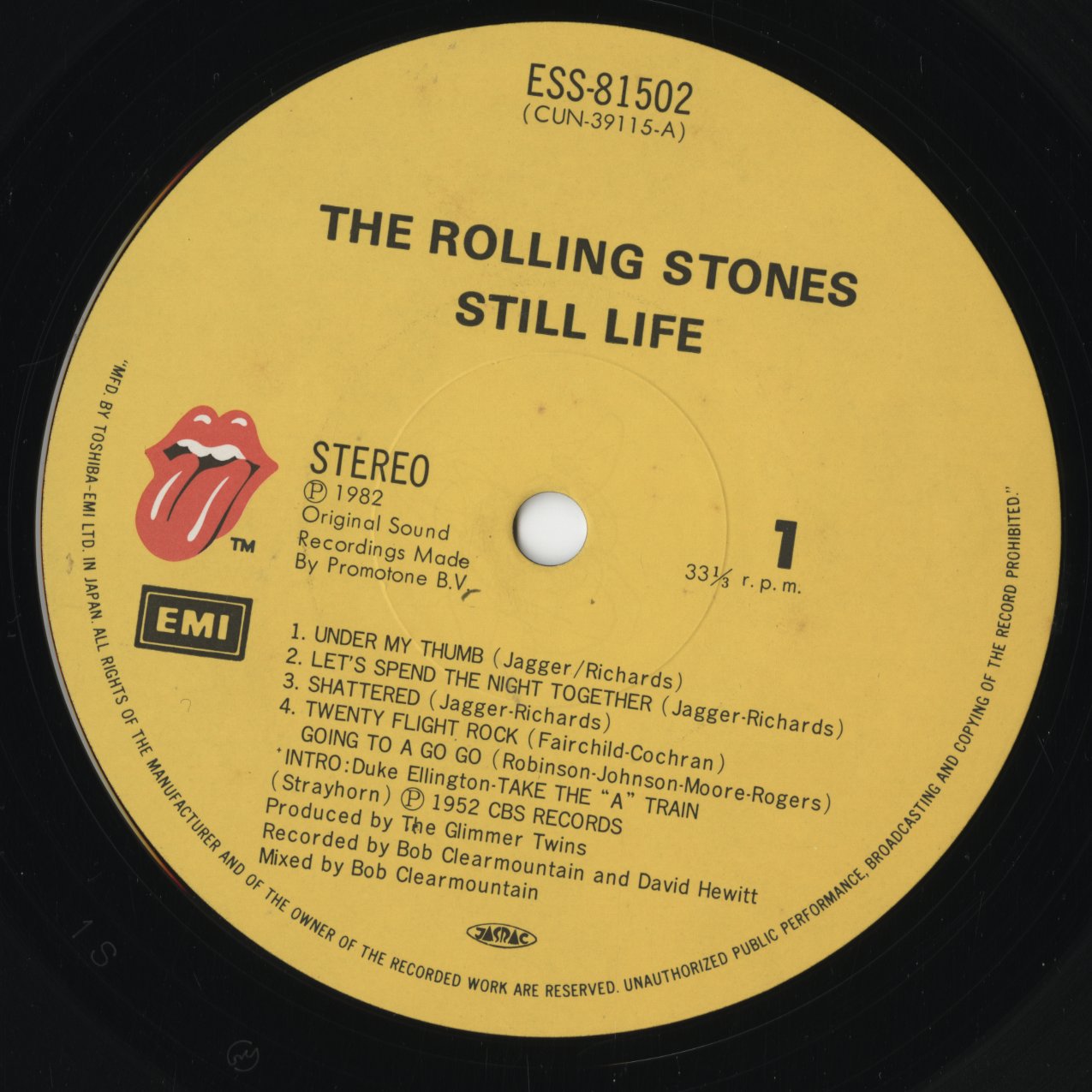 The Rolling Stones - Still Life (American Concert 1981) (ESS-81502) LP 1982 JPN Rolling Stones Records｜中古LP