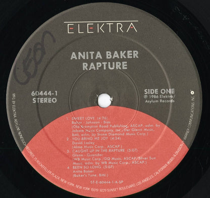 Anita Baker - Rapture (60444-1) 1986 US Elektra｜中古LP
