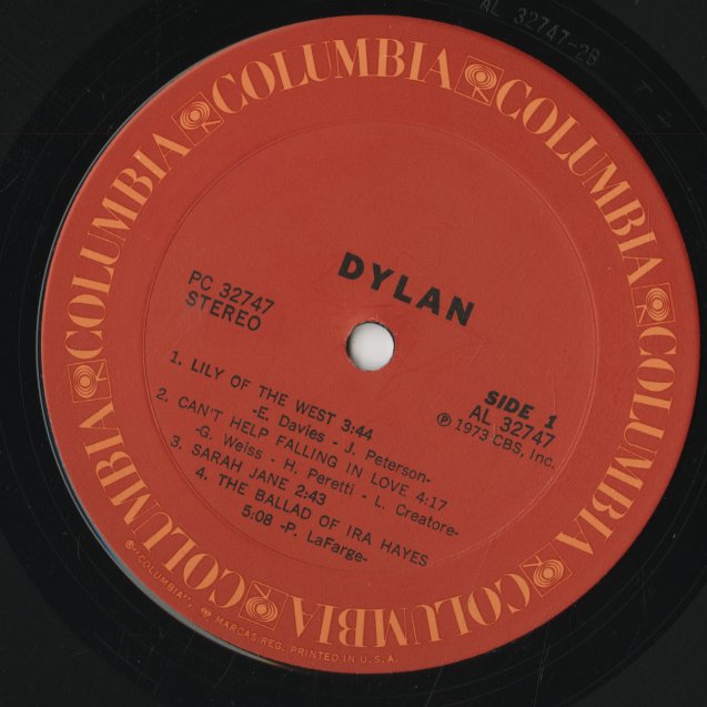 Bob Dylan / ボブ・ディラン / Dylan (1973) (PC 32747) – VOXMUSIC 