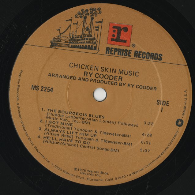 Ry Cooder / ライ・クーダー / Chicken Skin Music (MS2254)