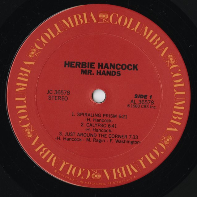 Herbie Hancock - Mr. Hands (JC 36578) LP 1980 US Columbia｜中古LP