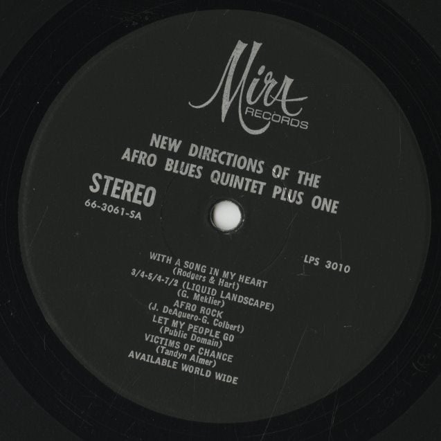 The Afro Blues Quintet Plus One / アフロ・ブルース・クインテット・プラス・ワン / New Directions (MLPS 3010)