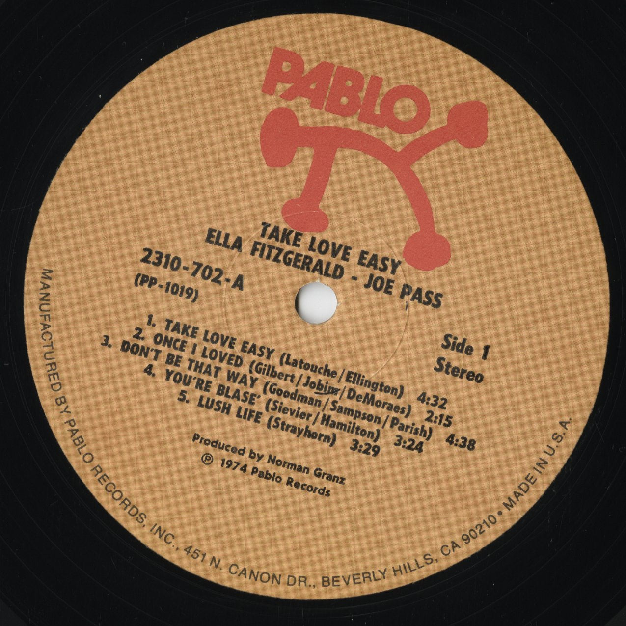Ella Fitzgerald & Joe Pass - Take Love Easy (2310 702) LP 1977 US Pablo｜中古LP
