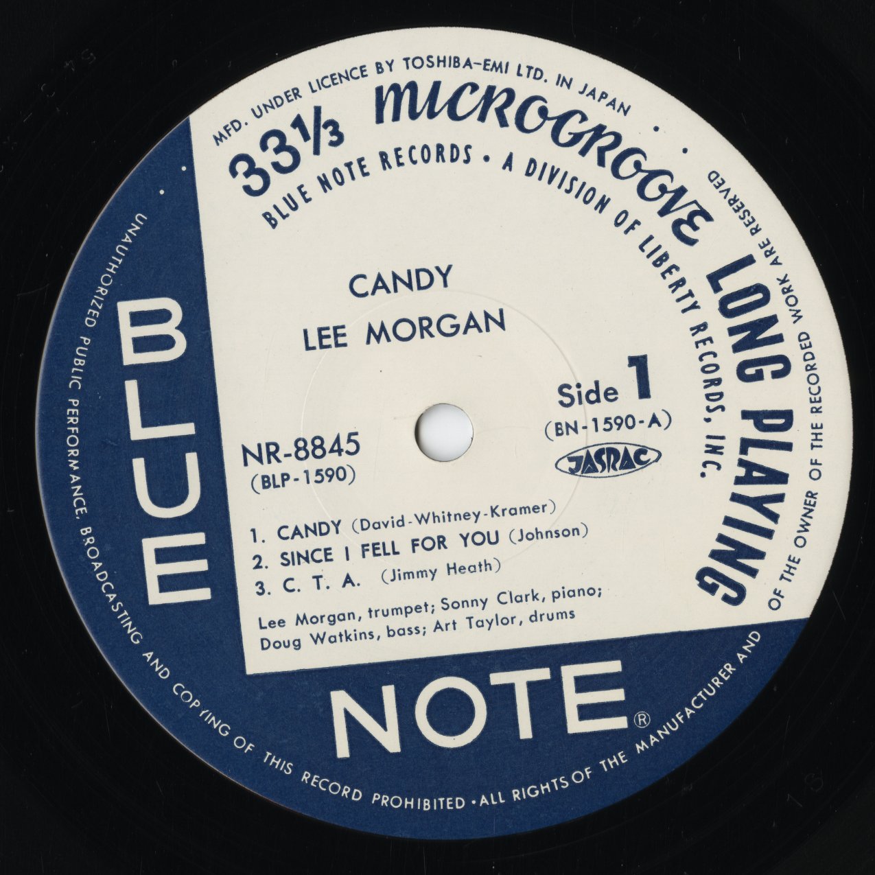 Lee Morgan Candy LP 中古レコード | Blue Note 帯付 ソニー・クラーク