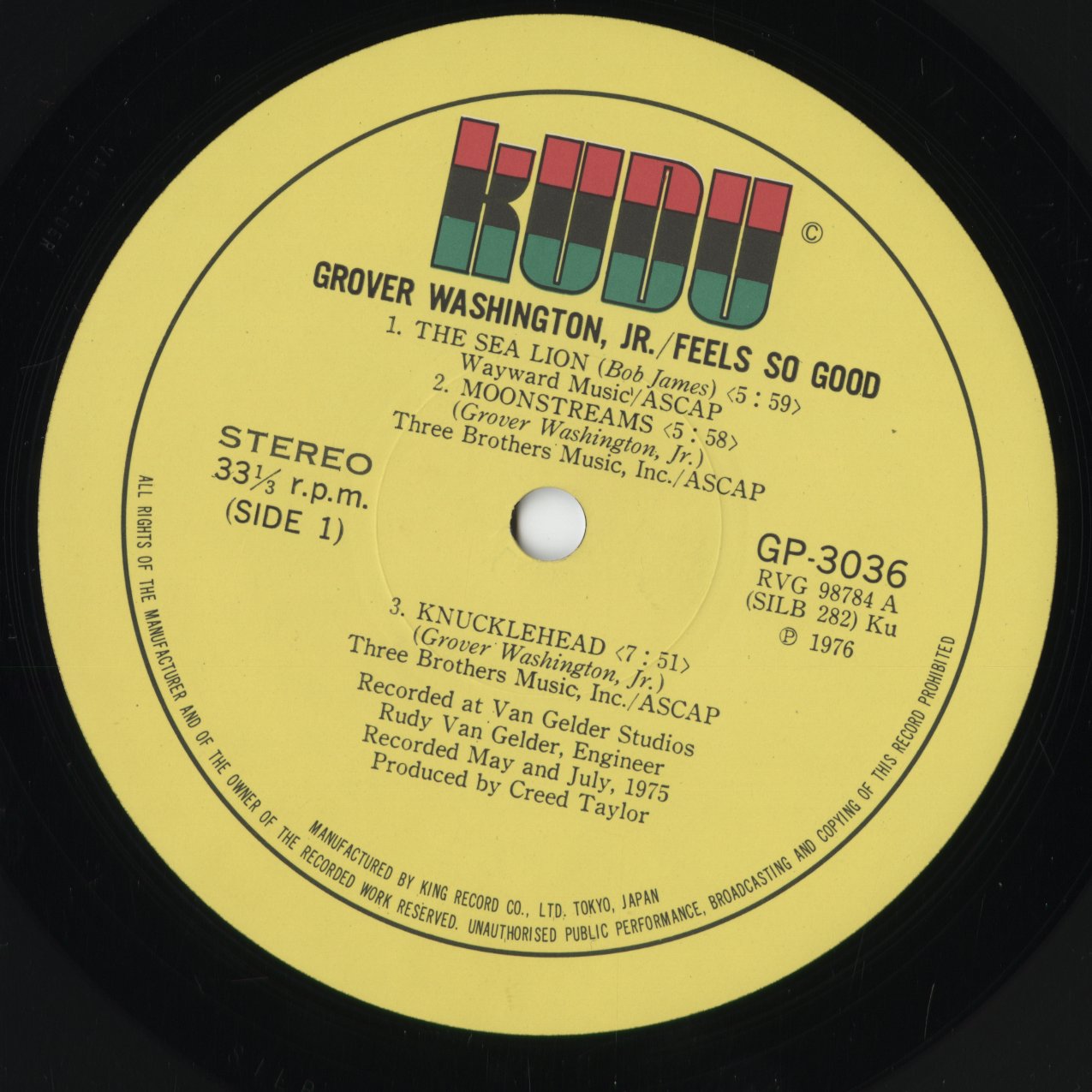 Grover Washington Jr.『Feels So Good』1975年 JPN KUDU / KING
