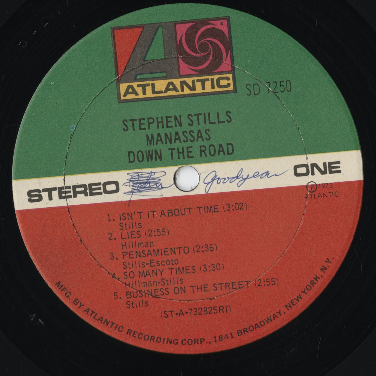 Stephen Stills / Manassas - Down The Road (SD 7250) 1973 US Atlantic｜中古LP