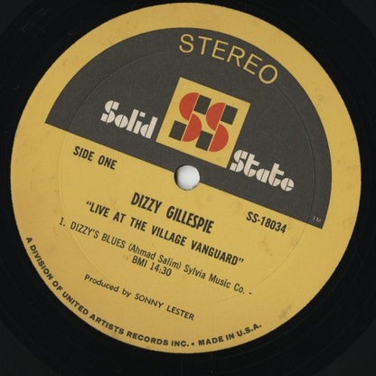 Dizzy Gillespie - Live At The Village Vanguard (SS-18034) LP 1968 US Solid State｜中古LP