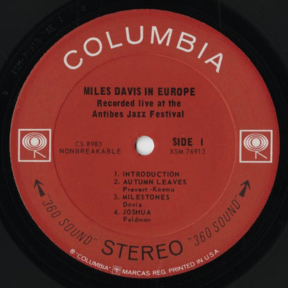 Miles Davis / マイルス・デイヴィス / In Europe (CS 8983)