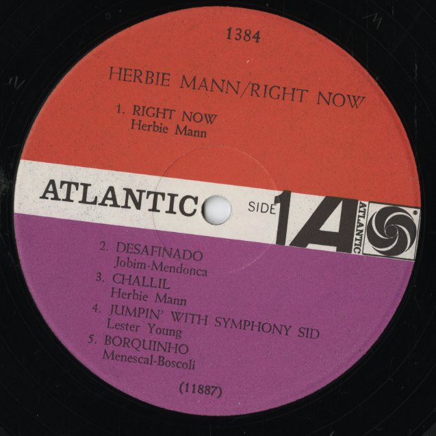 ハービー・マン / Herbie Mann『Right Now』(1384) US Atlantic MONO
