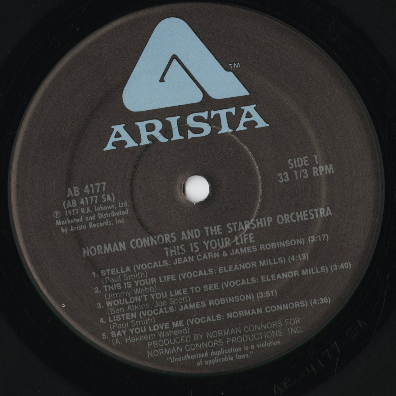 Norman Connors – This Is Your Life (AB 4177) 1977 US Arista｜中古LP