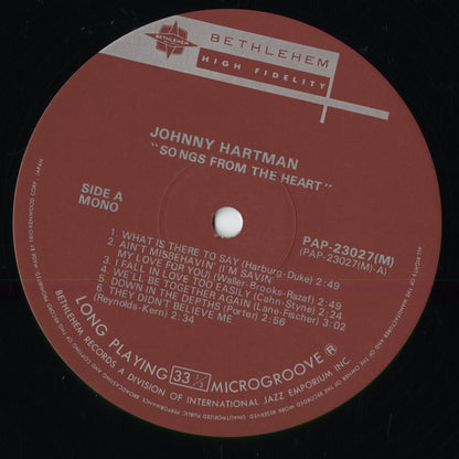 Johnny Hartman - Songs From The Heart (PAP-23027(M)) 1982 JPN Bethlehem Records - Trio Records｜中古LP