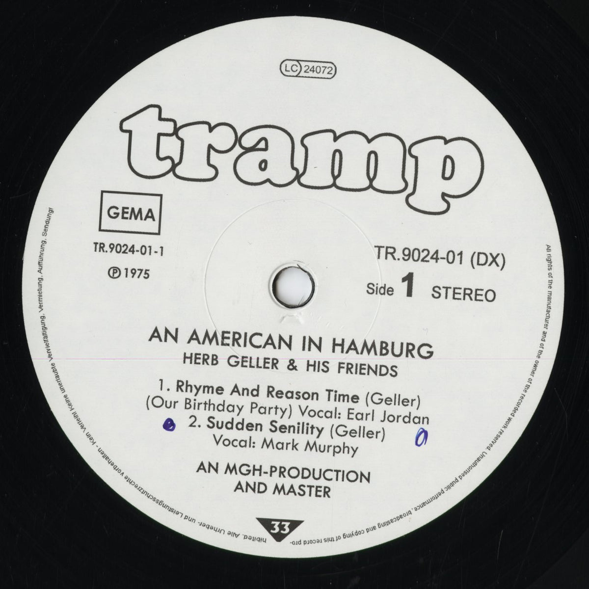 Herb Geller - An American In Hamburg - The View From Here (TRLP 9024) 2013 GER Tramp Records｜中古LP