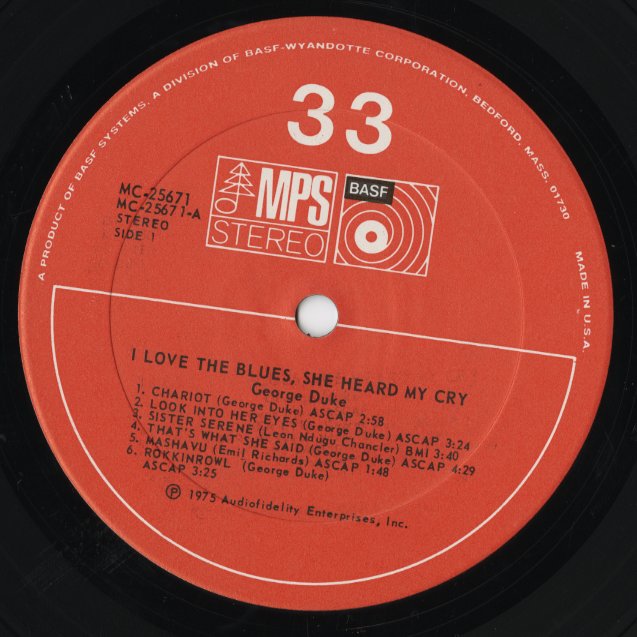 George Duke / ジョージ・デューク / I Love The Blues, She Heard My