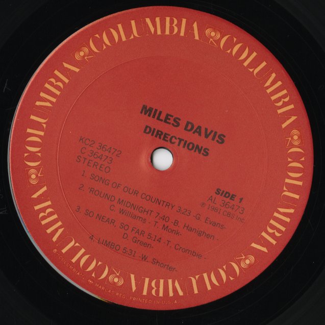 Miles Davis / マイルス・デイヴィス / Directions (KC2 36472)