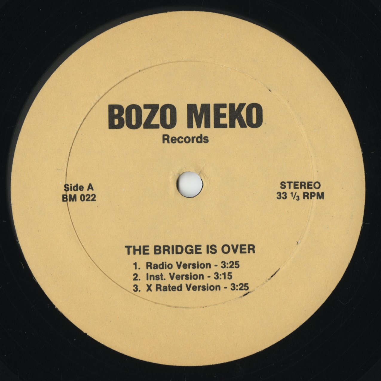 V.A. – The Bridge Is Over (BM 022) 12inch 1991 US Bozo Meko Records｜中古12inch