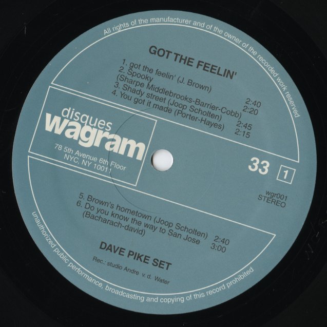 The Dave Pike Set / デイヴ・パイク / Got The Feelin' (WGR001)