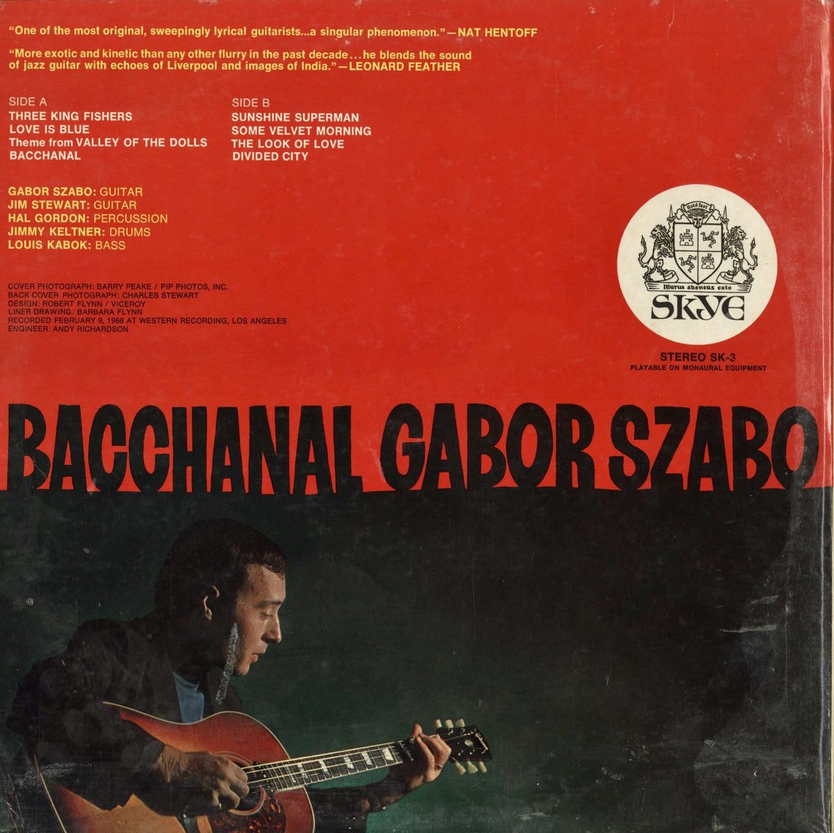 Gabor Szabo - Bacchanal (SK-3) 1968 US Skye｜中古LP