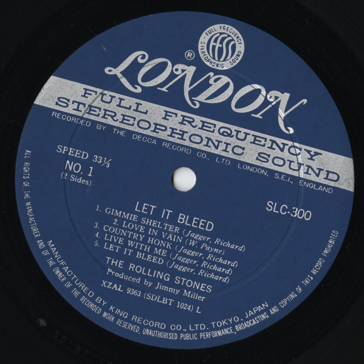 The Rolling Stones - Let It Bleed (SLC 300) LP 1970 JPN London / King Record｜中古LP