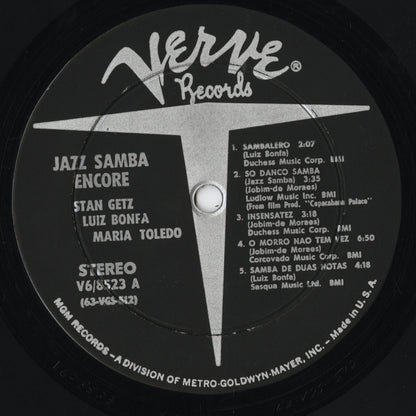 Stan Getz / Luiz Bonfa - Jazz Samba Encore! -STEREO (V6-8523) 1963 US Verve | 中古LP
