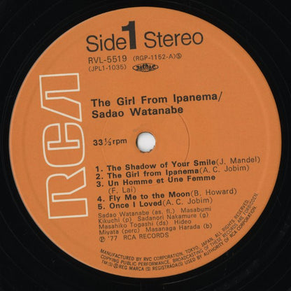 Sadao Watanabe - The Girl From Ipanema (RVL-5519) LP 1977 JPN RCA｜中古LP