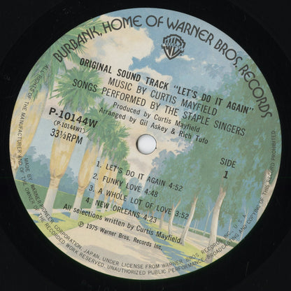 The Staple Singers / Curtis Mayfield - Let's Do It Again (P-10144W) 1975 JPN Warner Bros.｜中古LP