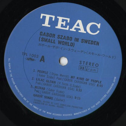 Gabor Szabo - In Sweden (Small World) (TPL 1003) 1980's JPN TEAC｜中古LP