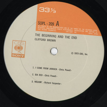 Clifford Brown - The Beginning And The End (SOPL-209) 1973 JPN CBS/Sony｜中古LP