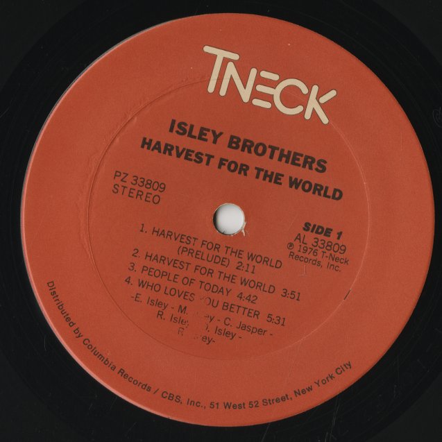The Isley Brothers / アイズレー・ブラザーズ / Harvest For The World (PZ 33809)