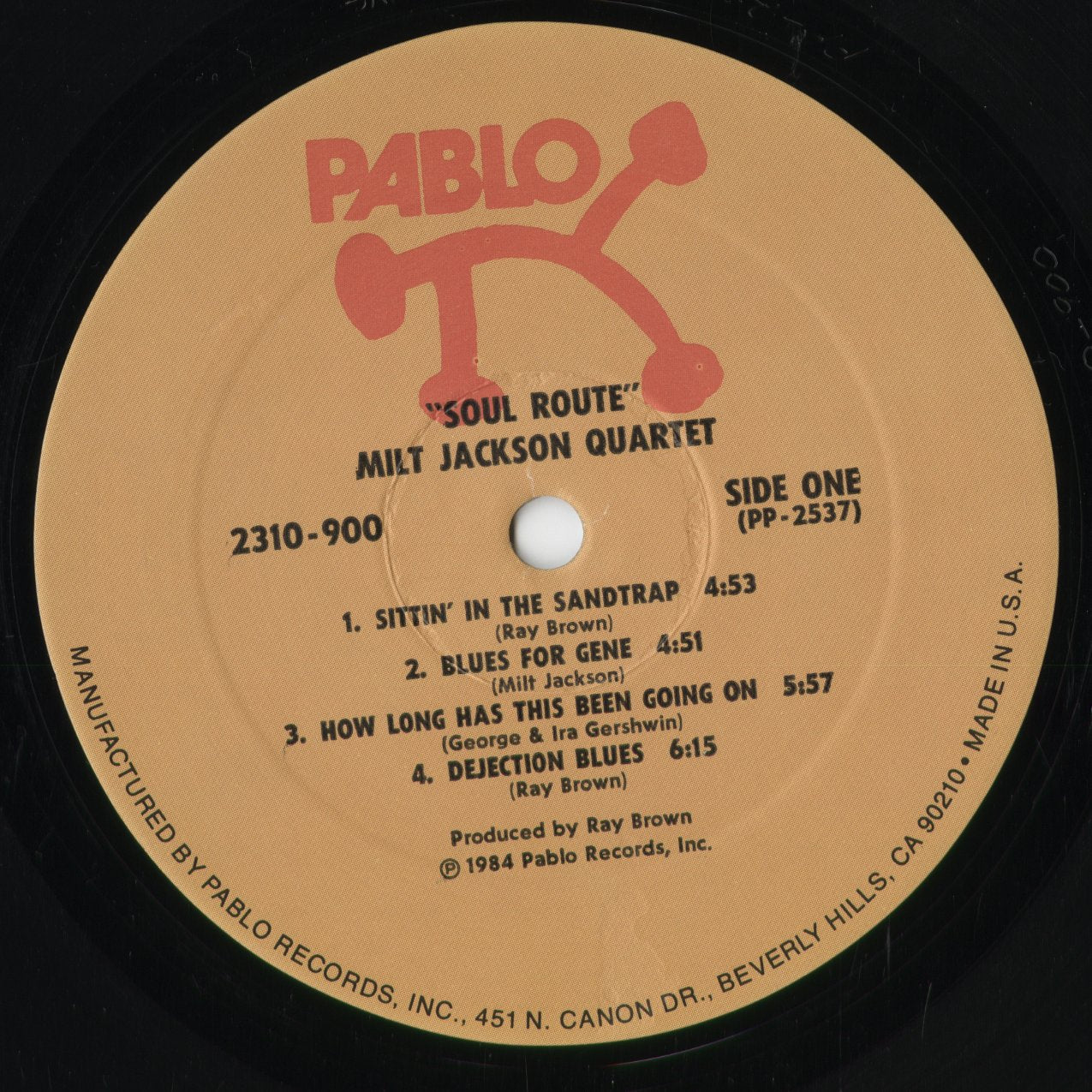 The Milt Jackson Quartet - Soul Route (2310-900) 1984 US Pablo Records｜中古LP