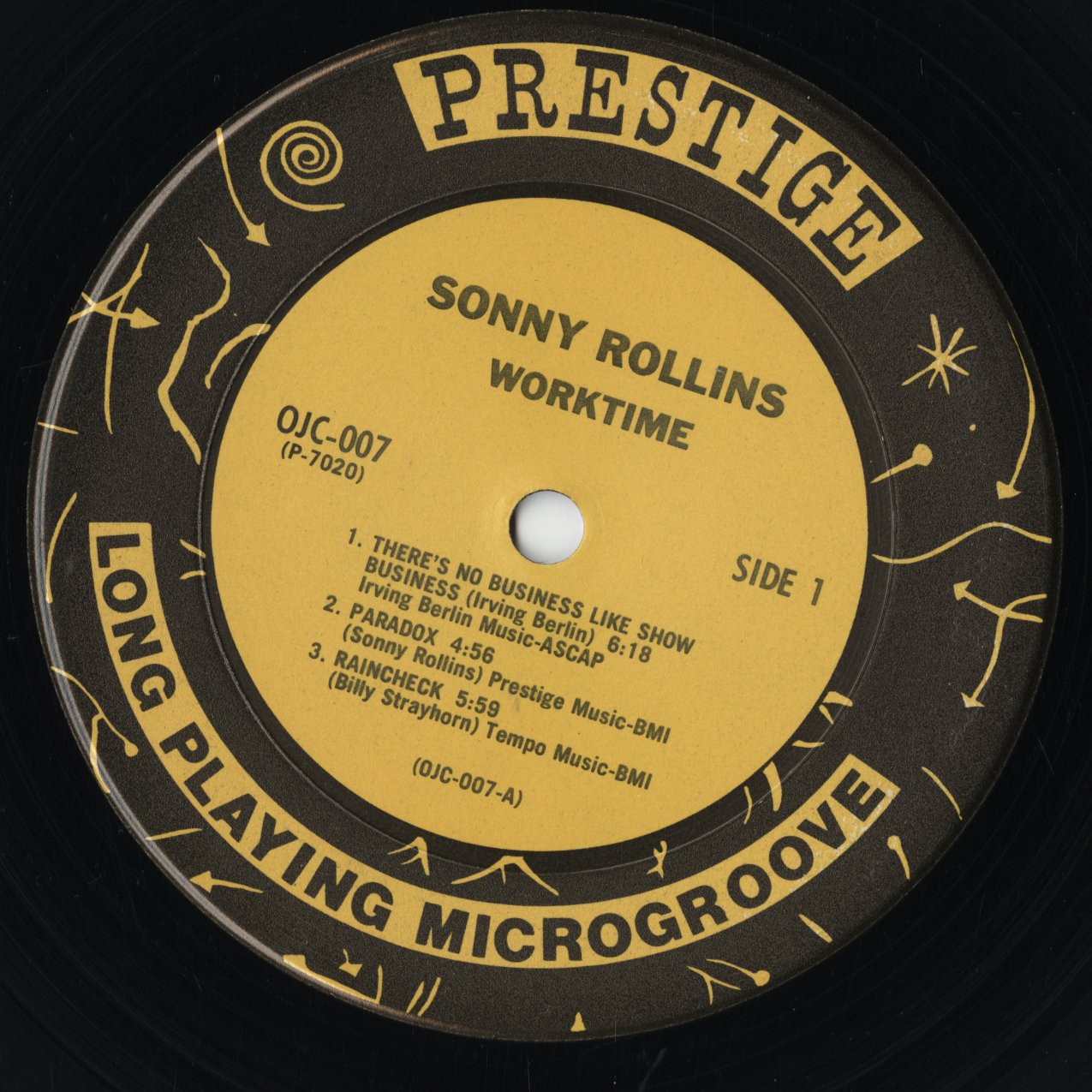 Sonny Rollins Worktime LP 中古レコード | OJC Prestige モノラル