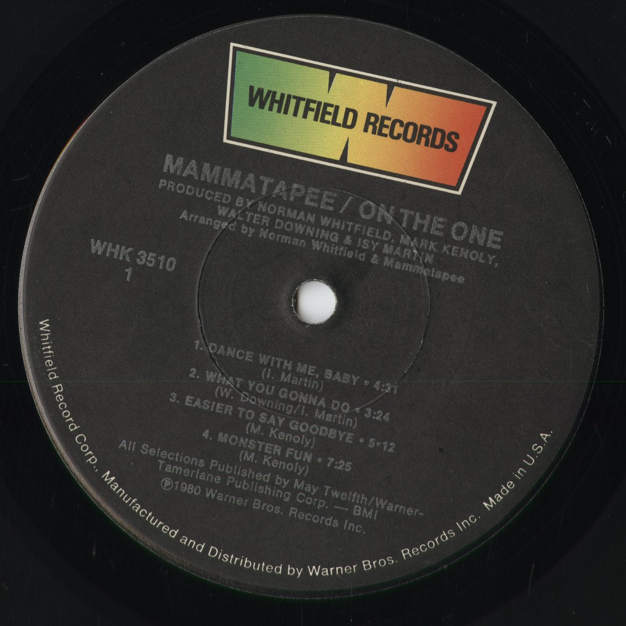 Mammatapee - On The One (WHK 3510) 1980 US Whitfield Records｜中古LP