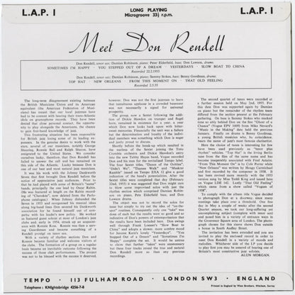 Don Rendell / ドン・レンデル / Meet Don Rendell -10 (LAP1)