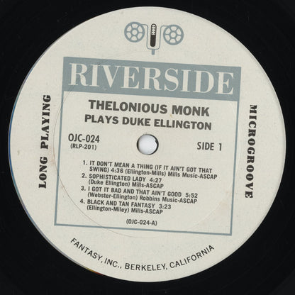 Thelonious Monk - Plays The Music Of Duke Ellington (OJC-024) LP 1982 US RIVERSIDE - OJC｜中古LP