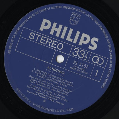 Gary Bartz / Lee Konitz / Charlie Mariano / Jackie McLean / ゲイリー・バーツ / Altissimo (RJ 5102)