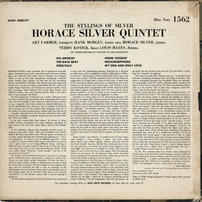 Horace Silver Quintet - The Stylings Of Silver (BLP 1562) 1958 US Blue Note｜中古LP