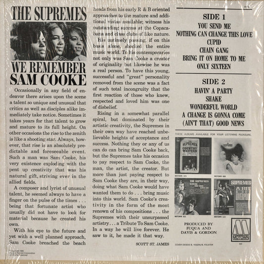The Supremes - We Remember Sam Cooke (MT-629) 1965 US Motown｜中古LP