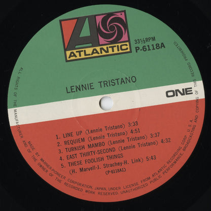 Lenny Tristano - Lenny Tristano (1955) (P-6118A) LP 1973 JPN Atlantic｜中古LP