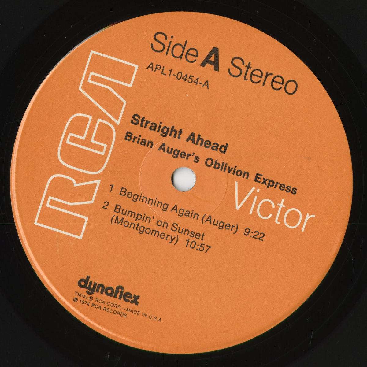 Brian Auger – Straight Ahead (APL1-0454) LP 1974 US RCA | 中古LP