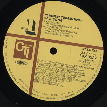 Stanley Turrentine - Salt Song (LAX3227) 1979 JPN CTI｜中古LP
