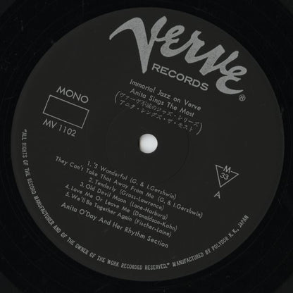 Anita O'Day / アニタ・オデイ / Anita Sings The Most (MV 1102)