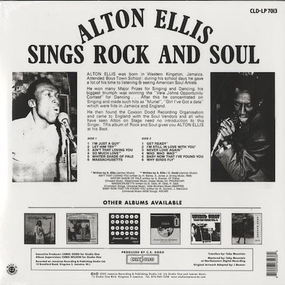 Alton Ellis - Sings Rock & Soul (CLD-LP 7013) 2023 US Studio One｜新品LP アルトン・エリス　back