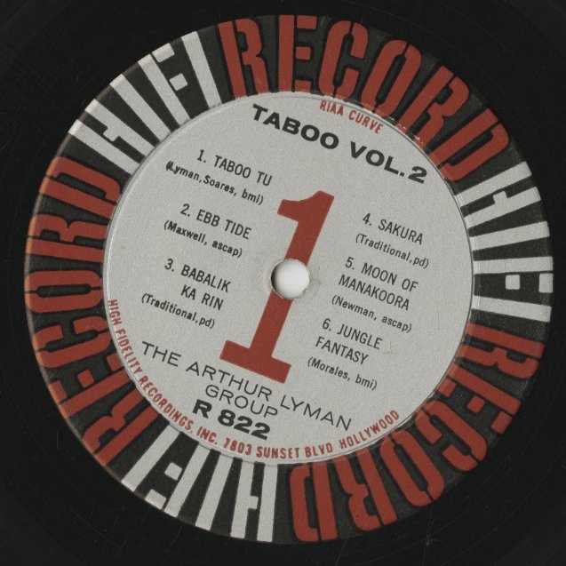 Arthur Lyman / アーサー・ライマン / Taboo Vol.2 (R822)