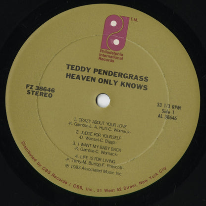 Teddy Pendergrass - Heaven Only Knows (FZ 38646) 1983 US Philadelphia International Records｜中古LP