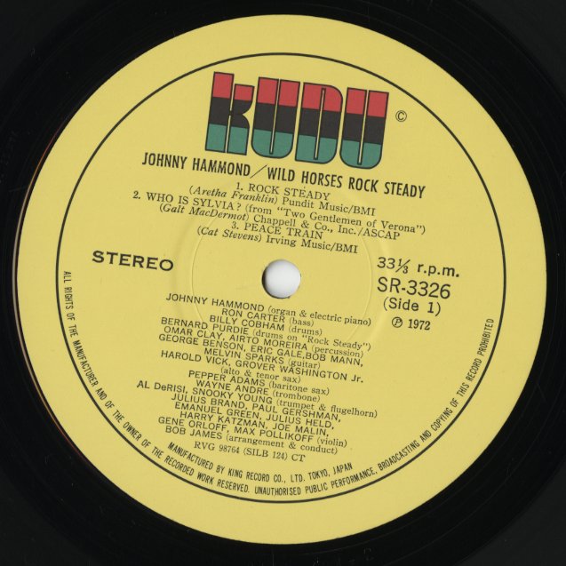 Johnny Hammond / ジョニー・ハモンド / Wild Horses Rock Steady (SR-3326)