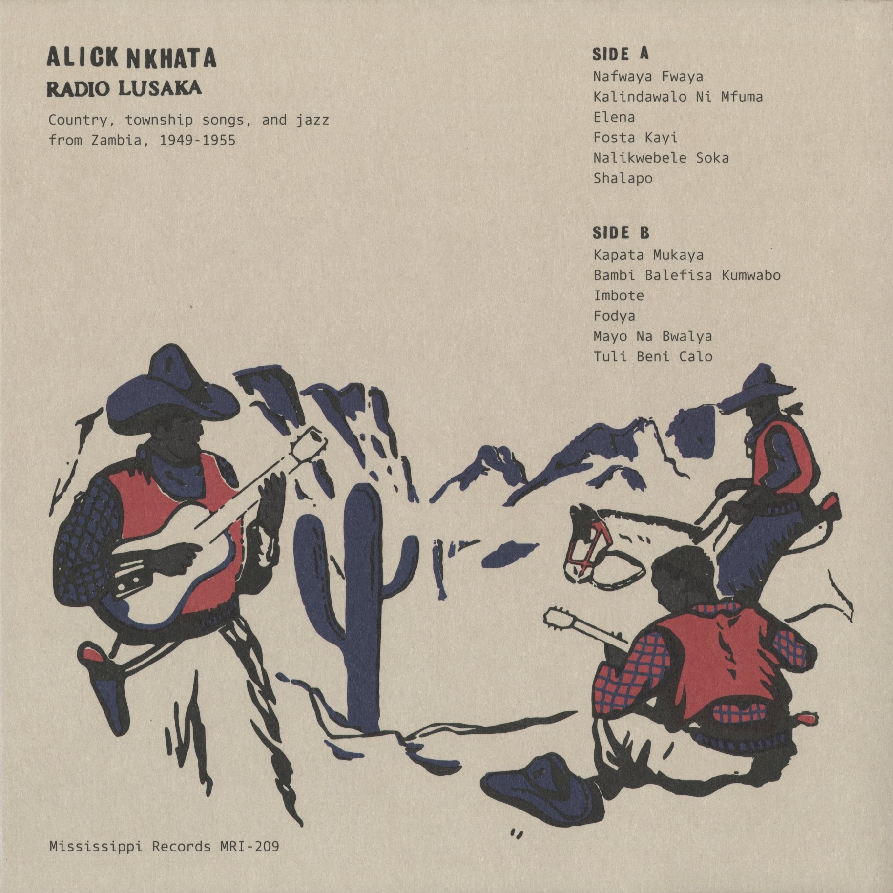 Alick Nkhata - Radio Lusaka (MRI-209) 2025 US Mississippi Records｜新品LP back