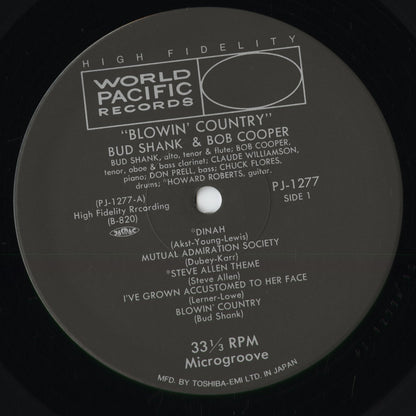 Bud Shank And Bob Cooper - Blowin' Country (PJ-1277) 1992 JPN Pacific Jazz｜中古LP