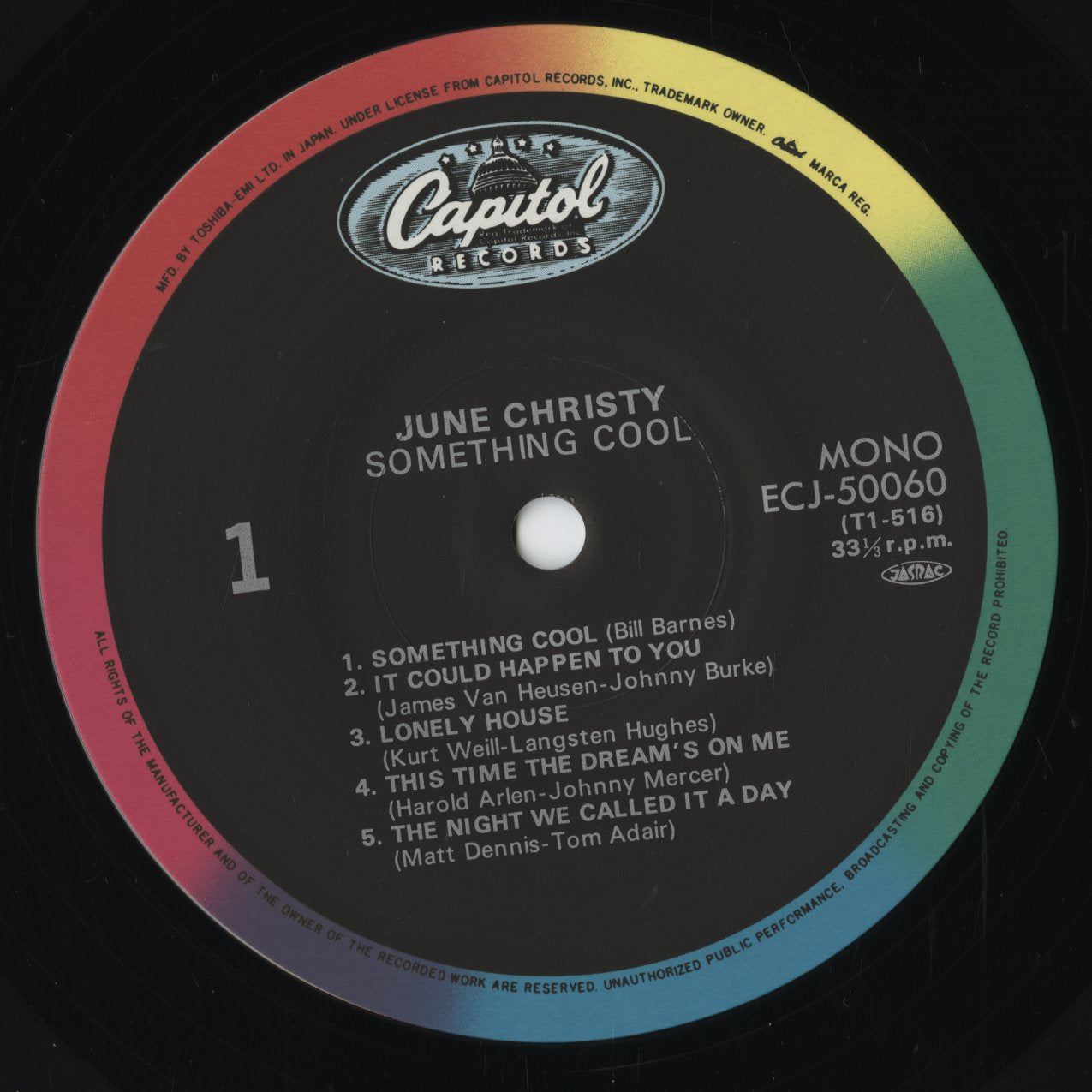 June Christy - Something Cool (ECJ-50060) 1981 JPN Capitol｜中古LP