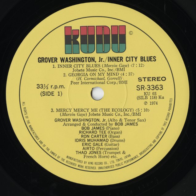 Grover Washington Jr. / グローヴァー・ワシントン・ジュニア / Inner City Blues (SR-3363)