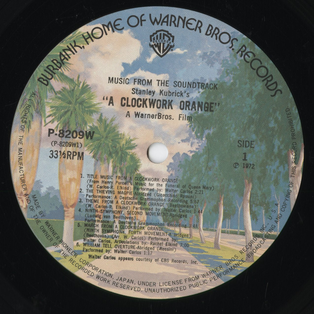V.A. - Stanley Kubrick's Clockwork Orange (P-8209W) 1975 JPN Warner Pioneer｜中古LP
