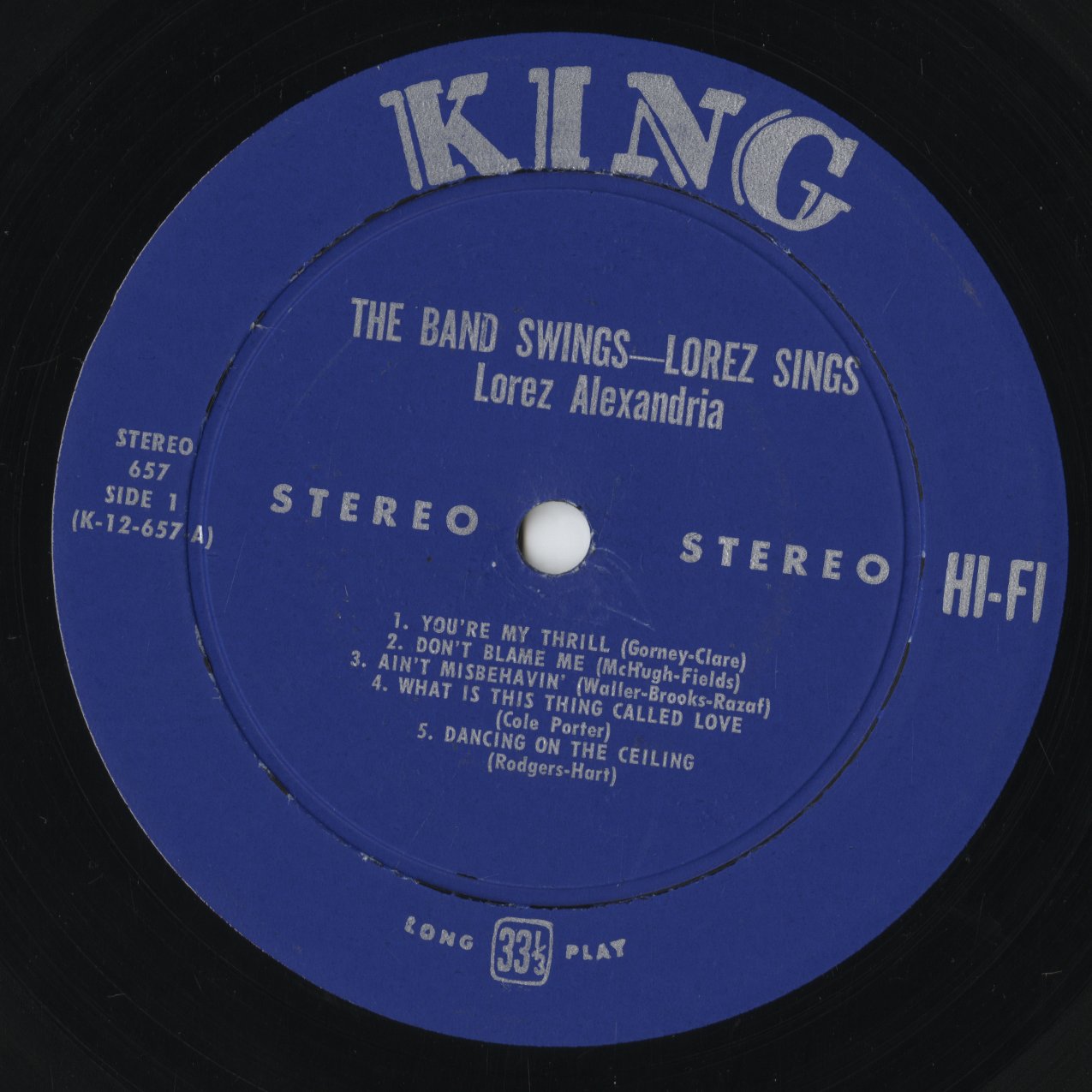 Lorez Alexandria - The Band Swings - Lorez Sings (657) LP 1959 US King Records｜中古LP
